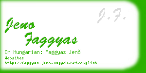 jeno faggyas business card